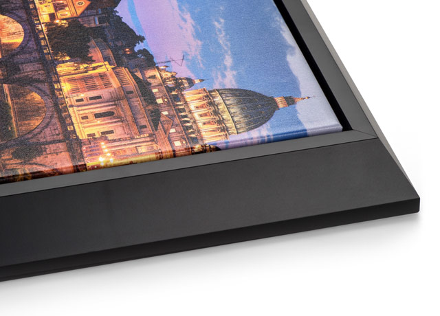 One and One Half Inch Premium Fine Art Canvas Wrap with Black Wedge Float Frame