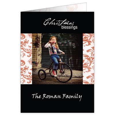 P152v Christmas Blessings Holiday Card Design