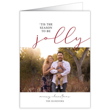 P594 Jolly Script Holiday Card Design