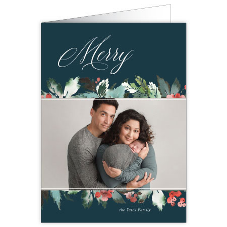 P596 Classic Foliage Holiday Card Design