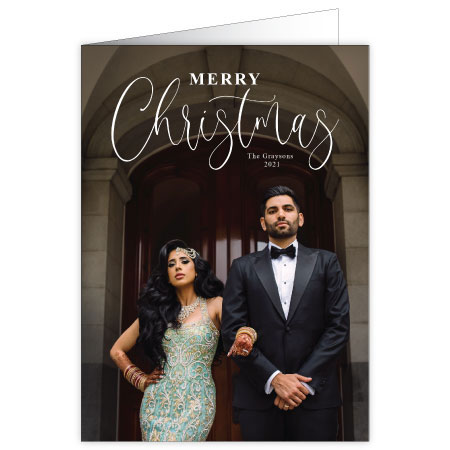 P612 Seasonal Script Holiday Card Design