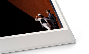 White Wedge Float Frame