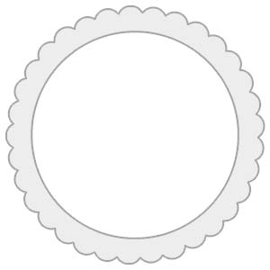 CE02 Scalloped Edge Circle Shaped Metal Print with Border
