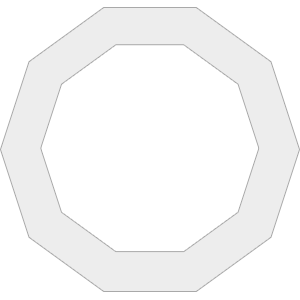 CE65 Decagon Shaped Metal Print with Border A