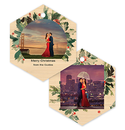 Holly 588 - Hex Bamboo Ornament