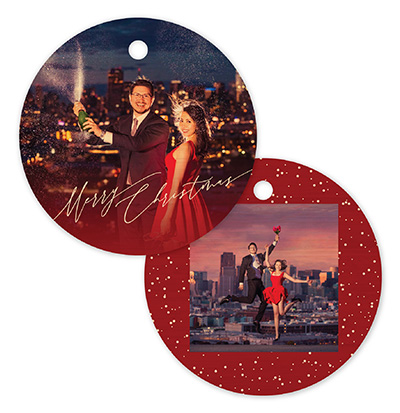 Merry Christmas 616 - Circle Bamboo Ornament