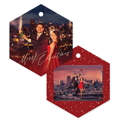 Merry Christmas 616 - Hex Bamboo Ornament