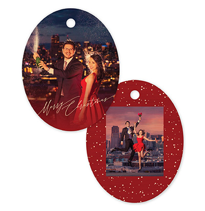 Merry Christmas 616 - Oval Bamboo Ornament