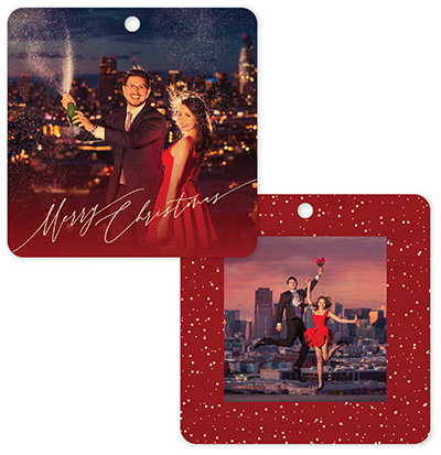 Merry Christmas 616 - Square Bamboo Ornament