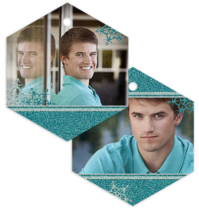 Snowflakes 104 - Hexagon Metal Ornament