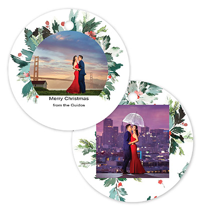 Holly 588 - Circle Metal Ornament