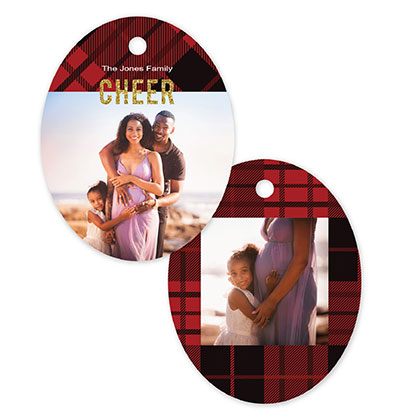 Plaid 590 - Oval Metal Ornament