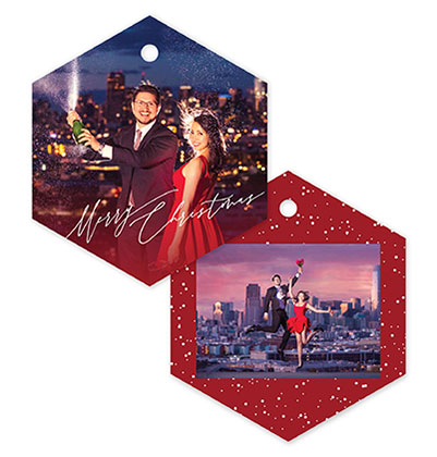 Merry Christmas 616 - Hex Metal Ornament