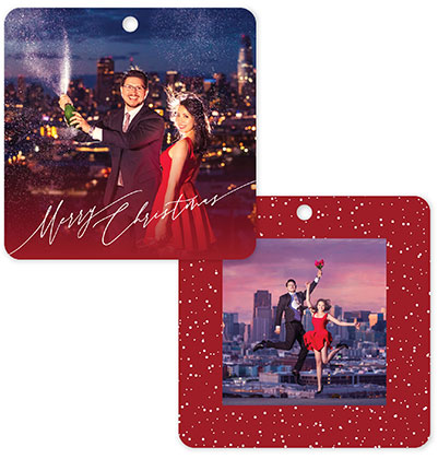 Merry Christmas 616 - Square Metal Ornament