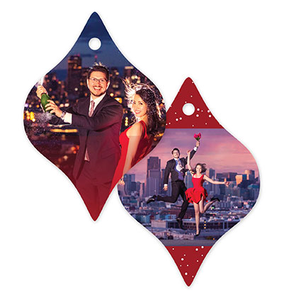 Merry Christmas 616 - Taper Metal Ornament